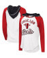 ფოტო #2 პროდუქტის Women's White Chicago Bulls MVP Raglan Hoodie Long Sleeve T-shirt