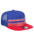 ფოტო #3 პროდუქტის Men's Royal/Red New England Patriots Half Stripe Trucker 9FIFTY Snapback Hat