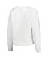 Women's White LA Galaxy Sunray Notch Neck Long Sleeve T-shirt