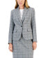 ფოტო #4 პროდუქტის Women's Glen Plaid Single-Button Skirt Suit
