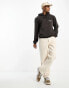 EA7 soft touch logo hoodie in dark brown