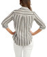 ფოტო #2 პროდუქტის Juniors' Striped Button Front Cotton Shirt