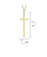 ფოტო #3 პროდუქტის Modern Elongated Simple Basic Long Flat Thin Delicate Religious Latin Cross Pendant Necklace For Women Gold Plated .925 Sterling Silver