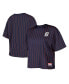 Фото #1 товара Women's Navy Detroit Tigers Boxy Pinstripe T-shirt