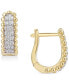 Фото #1 товара Diamond Bead Leverback Hoop Earrings (1/6 ct. t.w.) in 14k Gold-Plated Sterling Silver