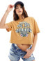 Ripcurl block party crop T-shirt in mustard