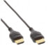 Фото #1 товара InLine High Speed HDMI Cable with Ethernet - AM/AM - super slim - black/gold - 1.8m