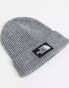 Фото #1 товара The North Face Logo patch cuffed beanie in grey