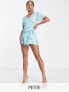 Фото #1 товара Miss Selfridge Petite Premium embellished backless playsuit in aqua