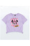 Фото #1 товара LCW Kids Bisiklet Yaka Minnie Mouse Baskılı Kısa Kollu Kız Çocuk Crop Tişört