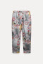 Zw collection printed 100% linen trousers