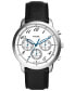 ფოტო #1 პროდუქტის Men's Neutra Chronograph Black Leather Watch 44mm