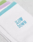 Фото #2 товара ASOS DESIGN 3 pack slogan sock with contrast welt in white