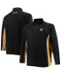 ფოტო #1 პროდუქტის Men's Black, Gold New Orleans Saints Big and Tall Polyester Quarter-Zip Raglan Jacket