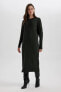 Фото #1 товара Платье длинное из крепа с длинным рукавом defacto A9806ax23wn