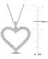 ფოტო #4 პროდუქტის Lab-Grown Moissanite Heart 18" Pendant Necklace (2-2/5 ct. t.w.) in Sterling Silver