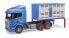 Фото #3 товара Фургон Bruder Scania для перевозки животных с коровой (03-549) 1:16 52 см голубой/серый