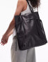 Topshop Tucker tote bag with strap detail in black