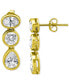 ფოტო #3 პროდუქტის Cubic Zirconia Mixed-Cut Drop Earrings in 18k Gold-Plated Sterling Silver, Created for Macy's