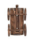 Фото #7 товара Wood Wagon Flower Planter Pot Stand W/Wheels