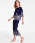 ფოტო #3 პროდუქტის Petite 100% Linen Embroidered-Hem Capri Pants, Created for Macy's