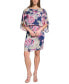 Фото #1 товара Petite Printed Dolman-Sleeve Blouson Dress