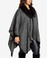 ფოტო #4 პროდუქტის Plus Size Mila Faux Fur Cape Jacket