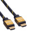 Фото #5 товара ROLINE 11.04.5500, 1.5 m, HDMI Type A (Standard), HDMI Type A (Standard), 3840 x 2160 pixels, 3D, Black, Gold