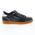 Фото #1 товара Reebok Club C Bulc Mens Black Leather Lace Up Lifestyle Sneakers Shoes