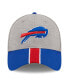 Men's Heather Gray, Royal Buffalo Bills Striped 39THIRTY Flex Hat