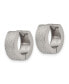 ფოტო #2 პროდუქტის Stainless Steel Polished and Sandblasted Hinged Hoop Earrings