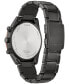 ფოტო #3 პროდუქტის Eco-Drive Men's Chronograph Sport Luxury Radio Control Black-Tone Stainless Steel Bracelet Watch 43mm
