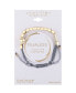 14k Gold Plated Crystal Heart Charm Fearless Light Gray Cord Bracelet