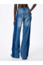 Geniş Paça Kargo Kot Pantolon Yüksek Bel Cepli Çift Renkli - Bianca Wide Leg Jeans