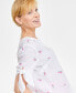 Фото #3 товара Women's London 100% Linen Floral-Embroidered Top, Created for Macy's