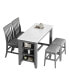 Фото #8 товара 5-Piece Counter Height Dining Table Set With Built-In Storage Shelves, Grey