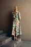 Фото #1 товара Платье-рубашка из поплина с цветочным принтом ZARA