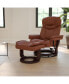 Фото #4 товара Multi-Position Recliner & Curved Ottoman With Swivel Wood Base