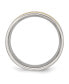 Фото #2 товара Stainless Steel Brushed Yellow IP-plated 8mm Grooved Band Ring