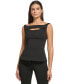 ფოტო #1 პროდუქტის Women's Sleeveless Cut-Out Peplum Top