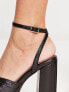 Фото #2 товара ASOS DESIGN Nixie ring detail platform high heeled sandals in black