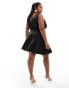 Фото #3 товара ASOS DESIGN Curve structured sweetheart neckline mini dress with peplum hem in black