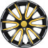 Фото #2 товара OMAC Hubcaps Wheel Trims Set 16 Inch Compatible with Car Car Made of Pa66 M20 + PP ABS Material Steel Rims Wheel Centre Caps 1 Set (4 Pieces) Black/Yellow Front and Rear