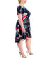 Фото #3 товара Plus Size Printed Tied-Side Fit & Flare Dress