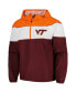 Men's Maroon Virginia Tech Hokies Center Line Half-Zip Raglan Hoodie Jacket