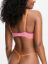 Фото #2 товара Ann Summers Heart To Heart lace padded plunge bra with contrast binding in pink and orange