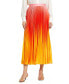 Women's Pleated Charmeuse Ombre Maxi Skirt