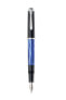 Pelikan M205 - Black - Blue - Marble colour - Silver - Built-in filling system - Resin - Italic nib - Stainless steel - Fine