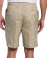 Фото #2 товара Men's Tonal Tropical-Print Linen Blend 9" Drawstring Shorts