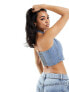 In The Style denim halterneck top in blue 34 - фото #7